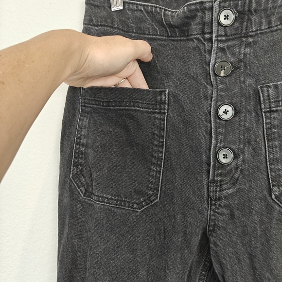 Reformation Straight Leg Elsie Black Washed Out High Rise Jeans Size 29 Women's - Picture 9 of 16